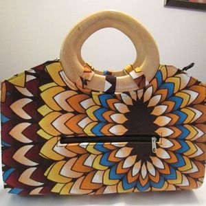 Women Handmade Satchels with Wooden Handle